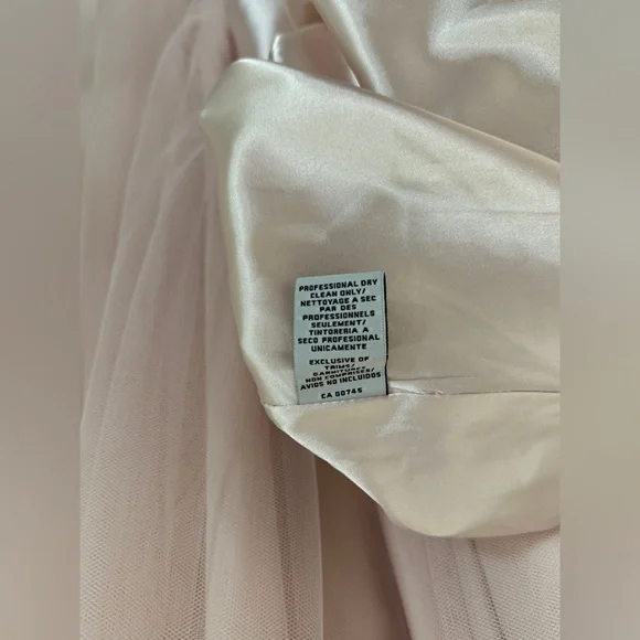 Blush pink Monique Lhuillier tulle bridesmaid dress - Picture 14 of 15